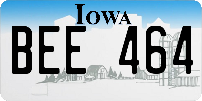 IA license plate BEE464