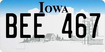 IA license plate BEE467