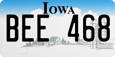 IA license plate BEE468