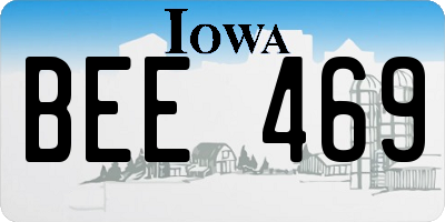 IA license plate BEE469