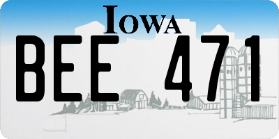 IA license plate BEE471