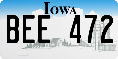 IA license plate BEE472