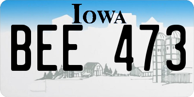 IA license plate BEE473