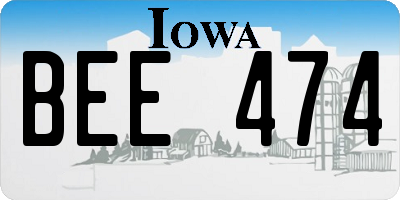 IA license plate BEE474