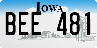 IA license plate BEE481
