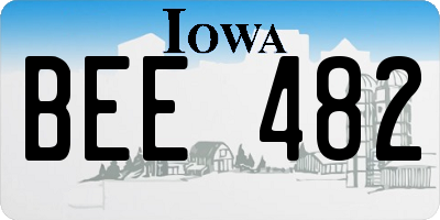 IA license plate BEE482