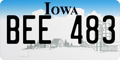 IA license plate BEE483
