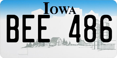 IA license plate BEE486