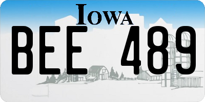 IA license plate BEE489