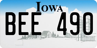 IA license plate BEE490