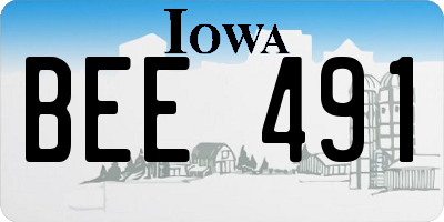 IA license plate BEE491