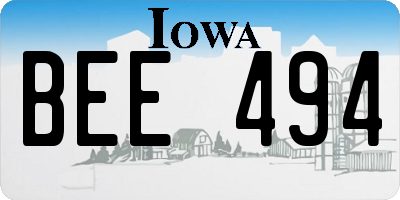 IA license plate BEE494
