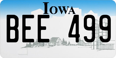 IA license plate BEE499
