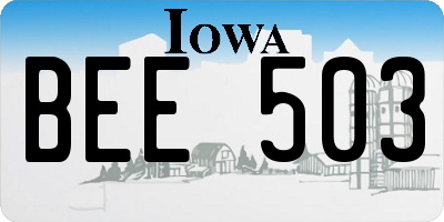 IA license plate BEE503