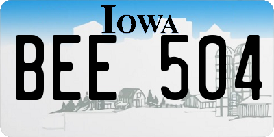 IA license plate BEE504