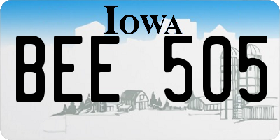 IA license plate BEE505