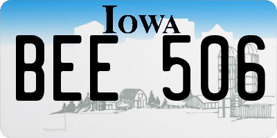 IA license plate BEE506