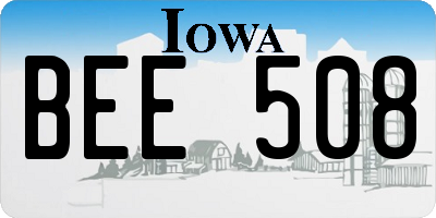 IA license plate BEE508