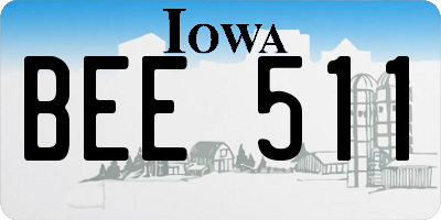 IA license plate BEE511