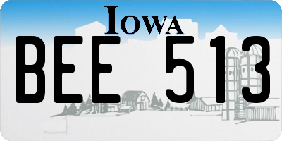 IA license plate BEE513
