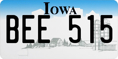 IA license plate BEE515