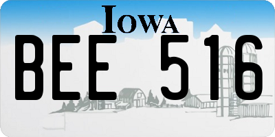 IA license plate BEE516