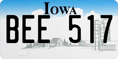 IA license plate BEE517