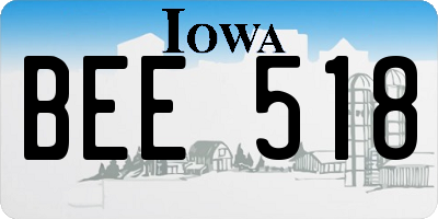 IA license plate BEE518