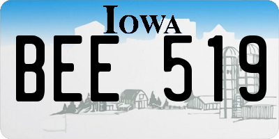 IA license plate BEE519