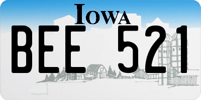 IA license plate BEE521