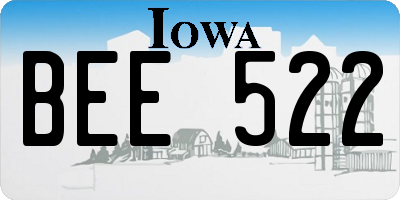 IA license plate BEE522