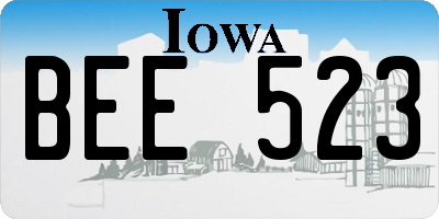 IA license plate BEE523