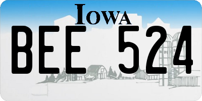 IA license plate BEE524