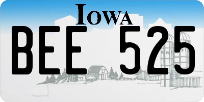 IA license plate BEE525