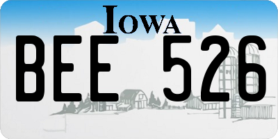 IA license plate BEE526