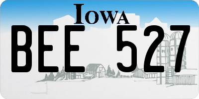 IA license plate BEE527