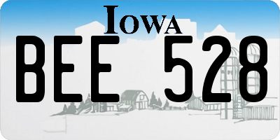 IA license plate BEE528