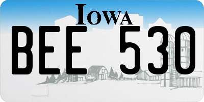 IA license plate BEE530