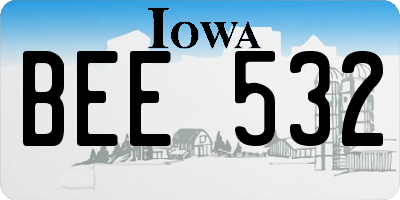 IA license plate BEE532
