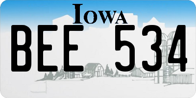 IA license plate BEE534