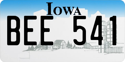 IA license plate BEE541