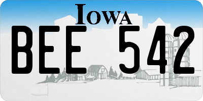 IA license plate BEE542