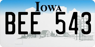 IA license plate BEE543