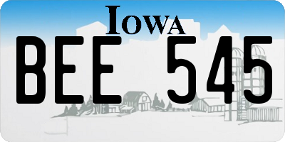 IA license plate BEE545