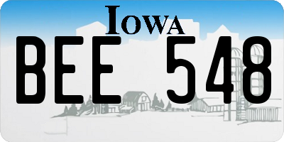 IA license plate BEE548