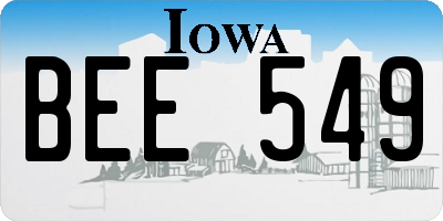 IA license plate BEE549