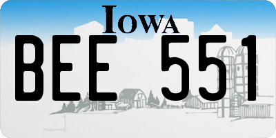 IA license plate BEE551