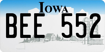 IA license plate BEE552