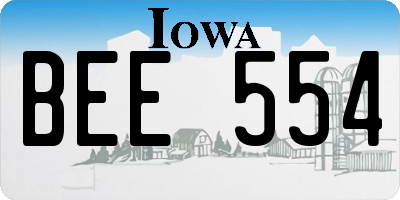 IA license plate BEE554