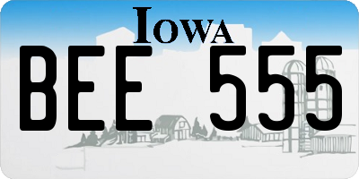IA license plate BEE555